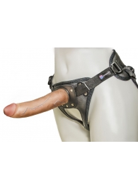 Насадка-фаллоимитатор на кожаных трусиках Harness Ultra Realistic 7  - 18 см. - LOVETOY (А-Полимер) - купить с доставкой в Одинцово