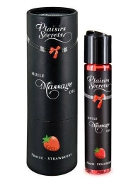 Массажное масло с ароматом клубники Huile de Massage Gourmande Fraise des Bois - 59 мл. - Plaisir Secret - купить с доставкой в Одинцово