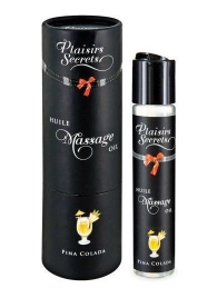 Массажное масло с ароматом пина колады Huile de Massage Gourmande Pina Colada - 59 мл. - Plaisir Secret - купить с доставкой в Одинцово