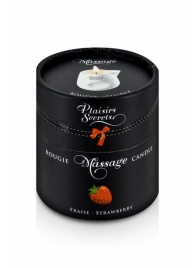 Массажная свеча с ароматом клубники Bougie de Massage Gourmande Fraise - 80 мл. - Plaisir Secret - купить с доставкой в Одинцово