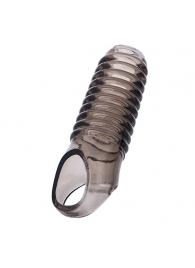 Дымчатая насадка с рёбрышками и подхватом мошонки ToyFa XLover - 12,5 см. - ToyFa - в Одинцово купить с доставкой