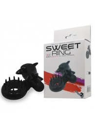 Чёрное эрекционное виброкольцо Sweet Ring с дельфинчиком - Baile - в Одинцово купить с доставкой