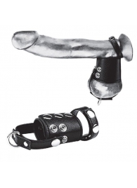 Кольцо на член и мошонку Cock Ring With 2  Ball Stretcher And Optional Weight Ring - BlueLine - в Одинцово купить с доставкой
