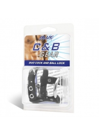 Утяжка на пенис на замочке Duo Cock And Ball Lock - BlueLine - купить с доставкой в Одинцово