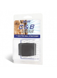 Чёрная утяжка на мошонку 1  Velcro Ball Stretcher - BlueLine - купить с доставкой в Одинцово