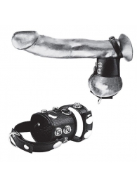 Утяжка на пенис и мошонку Cock Ring With 1.5  Ball Stretcher And Optional Weight Ring - BlueLine - купить с доставкой в Одинцово