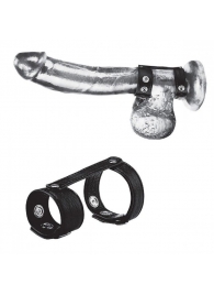 Утяжка на пенис с клёпками Duo Snap Cock And Ball Ring - BlueLine - купить с доставкой в Одинцово