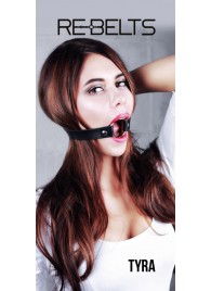 Чёрный кожаный чокер-кляп Tyra Black - Rebelts - купить с доставкой в Одинцово