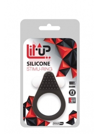 Чёрное эрекционное кольцо LIT-UP SILICONE STIMU RING 1 BLACK - Dream Toys - в Одинцово купить с доставкой