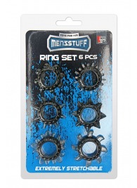 Набор из 6 дымчатых эрекционных колец MENZSTUFF 6PC STRECHEABLE RING SET - Dream Toys - в Одинцово купить с доставкой