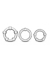 Набор из 3 прозрачных эрекционных колец Stay Hard Beaded Cockrings - Blush Novelties - в Одинцово купить с доставкой