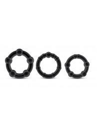 Набор из 3 чёрных эрекционных колец Stay Hard Beaded Cockrings - Blush Novelties - в Одинцово купить с доставкой