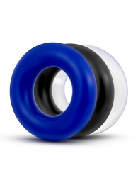Набор из 3 разноцветных колец Stay Hard Donut Rings - Blush Novelties - в Одинцово купить с доставкой