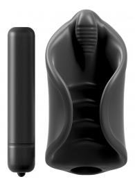 Чёрный мастурбатор Vibrating Silicone Stimulator с вибрацией - Pipedream - в Одинцово купить с доставкой