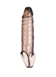 Дымчатая фаллическая насадка с подхватом и закрытой головкой - 16,2 см. - ToyFa - в Одинцово купить с доставкой