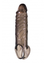 Дымчатая фаллическая насадка с подхватом и закрытой головкой - 16,2 см. - ToyFa - в Одинцово купить с доставкой