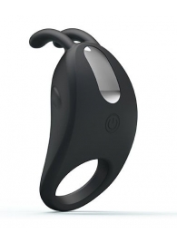 Чёрное эрекционное кольцо с вибрацией Rabbit Vibrator - Baile - в Одинцово купить с доставкой
