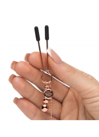 Золотистые зажимы для сосков и клитора All Sensation Nipple and Clitoral Chain - Fifty Shades of Grey - купить с доставкой в Одинцово