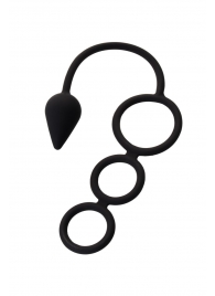 Тройное эрекционное кольцо с анальным хвостом Drop S-size - Erotist Adult Toys - в Одинцово купить с доставкой