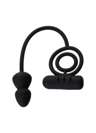 Чёрное эрекционное кольцо с вибропулькой и анальным хвостом - Erotist Adult Toys - в Одинцово купить с доставкой