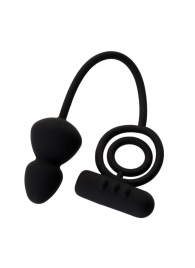 Чёрное эрекционное кольцо с вибростимулятором и анальным хвостом - Erotist Adult Toys - в Одинцово купить с доставкой