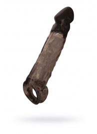 Чёрная насадка на пенис Tс подхватом - 19,5 см. - ToyFa - в Одинцово купить с доставкой