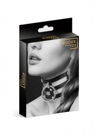 Чёрный тройной чокер с большим кольцом - Bijoux Pour Toi - купить с доставкой в Одинцово