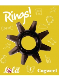 Чёрное эрекционное кольцо Rings Cogweel - Lola Games - в Одинцово купить с доставкой