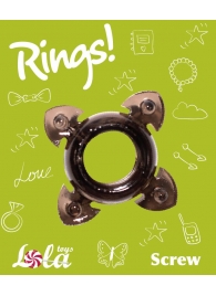 Чёрное эрекционное кольцо Rings Screw - Lola Games - в Одинцово купить с доставкой