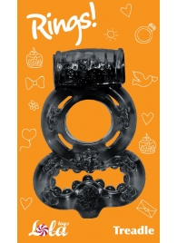 Чёрное эрекционное кольцо Rings Treadle с подхватом - Lola Games - в Одинцово купить с доставкой