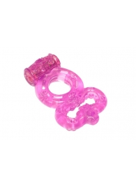 Розовое эрекционное кольцо Rings Treadle с подхватом - Lola Games - в Одинцово купить с доставкой