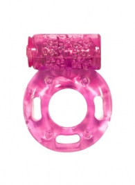 Розовое эрекционное кольцо с вибрацией Rings Axle-pin - Lola Games - в Одинцово купить с доставкой