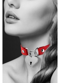 Красный чокер с замком в форме сердца - Bijoux Pour Toi - купить с доставкой в Одинцово