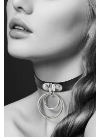 Черный чокер с двумя кольцами - Bijoux Pour Toi - купить с доставкой в Одинцово