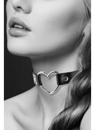 Чёрный чокер с кольцом в форме сердца - Bijoux Pour Toi - купить с доставкой в Одинцово