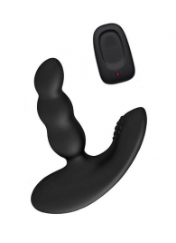 Черный силиконовый стимулятор простаты Levett Nitoc с пультом ДУ - Levett - в Одинцово купить с доставкой
