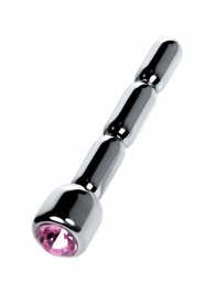 Серебристый уретральный плаг со стразом - 7 см. - ToyFa - купить с доставкой в Одинцово