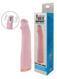 Телесная насадка с вибрацией Sex Expert - 18 см. - Sex Expert - в Одинцово купить с доставкой