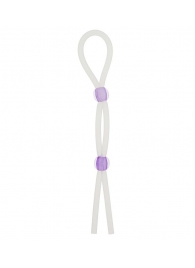 Прозрачное эрекционное кольцо-лассо SILICONE LASSO COCK RING DUAL BEADS - NMC - в Одинцово купить с доставкой