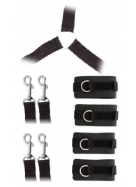 Комплект наручников и поножей LUXURIOUS BED RESTRAINT CUFF SET - Blush Novelties - купить с доставкой в Одинцово
