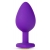 Фиолетовая анальная пробка Bling Plug Large с золотистым стразом - 9,5 см. - Blush Novelties - купить с доставкой в Одинцово