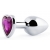 Серебристая анальная пробка с фиолетовым кристаллом-сердечком - 8 см. - Anal Jewelry Plug - купить с доставкой в Одинцово