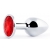 Серебристая анальная пробка с красным стразом - 7,2 см. - Anal Jewelry Plug - купить с доставкой в Одинцово