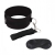 Черный ошейник с длинным поводком Collar and Leash Set - Lux Fetish - купить с доставкой в Одинцово