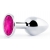 Серебристая анальная пробка с малиновым кристаллом - 7,2 см. - Anal Jewelry Plug - купить с доставкой в Одинцово