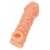 Телесная закрытая насадка с венками Cock Sleeve Size L - 17,6 см. - KOKOS - в Одинцово купить с доставкой