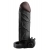 Чёрная вибронасадка с кольцом Vibrating Real Feel 2 Extension - 16 см. - Pipedream - в Одинцово купить с доставкой