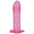 Гелевая розовая насадка с шипами - 12 см. - Toyfa Basic - в Одинцово купить с доставкой