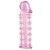 Гелевая розовая насадка на фаллос с шипами - 12 см. - Toyfa Basic - в Одинцово купить с доставкой