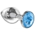 Большая серебристая анальная пробка Diamond Light blue Sparkle Large с голубым кристаллом - 8 см. - Lola Games - купить с доставкой в Одинцово